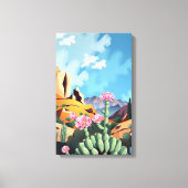 Abstract Impressionist Southwest Desert Cactus Canvas Afdruk (Voorkant)