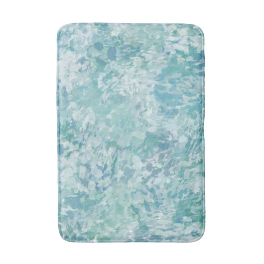 Abstract impressionistisch blauw muntbadmat badmat (Voorkant Verticaal)
