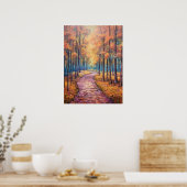 Abstract Impressionistisch Herfstpad Fine Art Poster (Keuken)