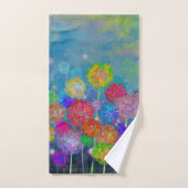 Abstract impressionistisch veld bloemen bad handdoek (Handdoek)