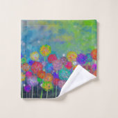 Abstract impressionistisch veld bloemen bad handdoek (Wasdoekje)