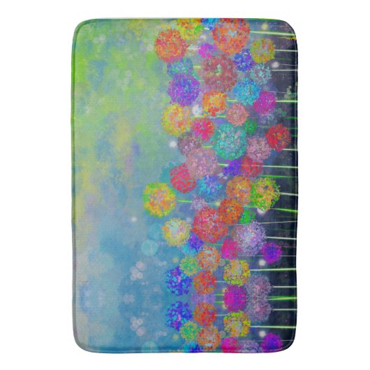 Abstract impressionistisch veld bloemen douche cu badmat (Voorkant Verticaal)