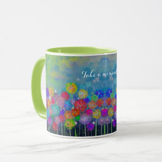 Abstract impressionistisch veld bloemen mok (Voorkant links)