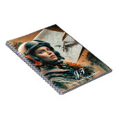 Abstract, impressionistisch Vrouw piloot en vliegt Notitieboek (Rechterzijde)