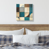 Abstract in blauw en bruin canvas afdruk (Insitu (Slaapkamer))