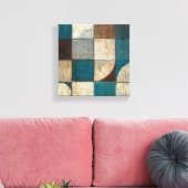 Abstract in blauw en bruin canvas afdruk (Insitu (Woonkamer))