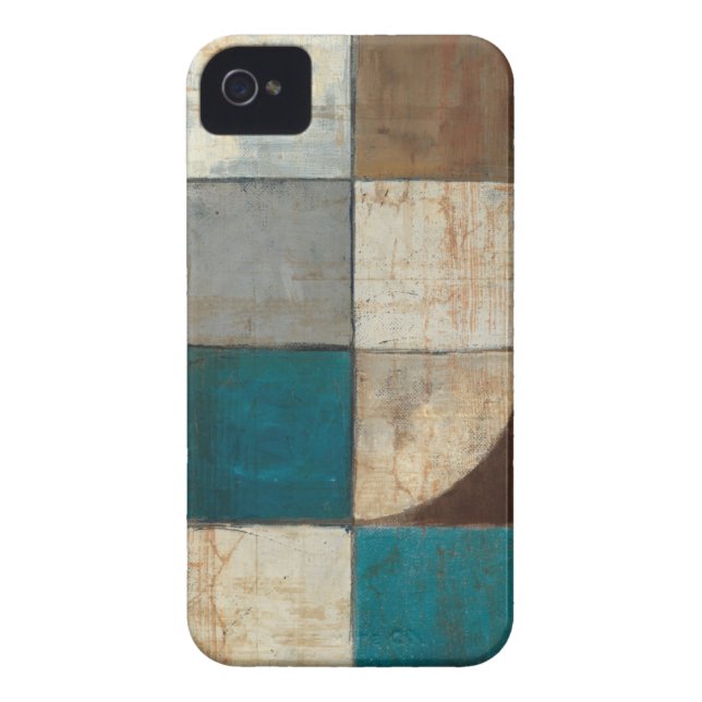 Abstract in blauw en bruin Case-Mate iPhone case (Achterkant)