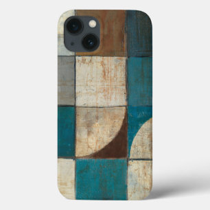 Abstract in Blauw en Bruin iPhone 13 Hoesje