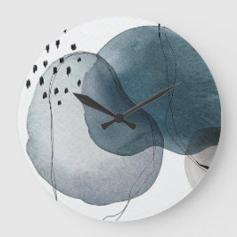 Abstract in blauw en grijs grote klok