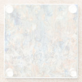 Abstract in blauw en Oranje Glazen Onderzetter (Achterkant)