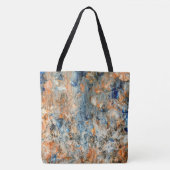 Abstract in blauw en Oranje Tote Bag (Voorkant)