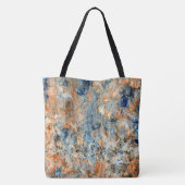 Abstract in blauw en Oranje Tote Bag (Achterkant)