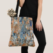 Abstract in blauw en Oranje Tote Bag (Dichtbij)
