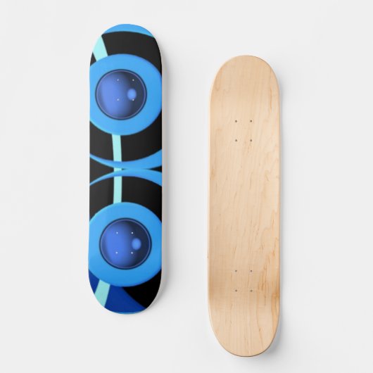 Abstract in blauw en zwarten. skateboard (Voorkant)