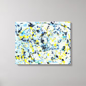 Abstract in blauw, geel en zwart canvas afdruk (Voorkant)