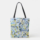 Abstract in blauw, geel en zwart tote bag (Achterkant)