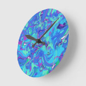 Abstract in Blues, Greens & Purples Ronde Klok (Hoek)