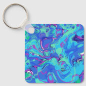 Abstract in Blues, Greens & Purples Sleutelhanger (Voorkant)