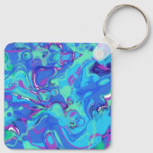 Abstract in Blues, Greens & Purples Sleutelhanger (Achterkant)