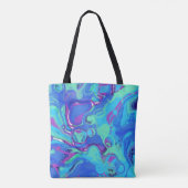 Abstract in Blues, Greens & Purples Tote Bag (Achterkant)
