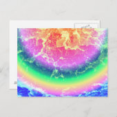 Abstract - in brand met Psychedelische regenboogkl Briefkaart (Voorkant / Achterkant)