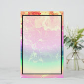 Abstract - in brand met Psychedelische regenboogkl Briefpapier (Staand voorkant)