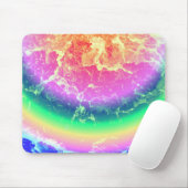 Abstract - in brand met Psychedelische regenboogkl Muismat (Met muis)