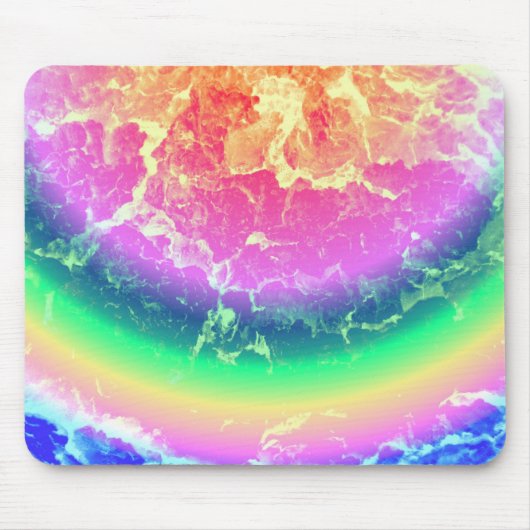 Abstract - in brand met Psychedelische regenboogkl Muismat (Voorkant)