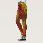 Abstract in Caribische kleuren met naam op DARK RE Leggings (Links)