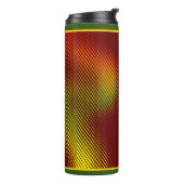 Abstract in Caribische kleuren met naam op DARK RE Thermosbeker (Gedraaid links)