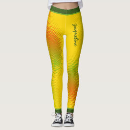 Abstract in Caribische kleuren met naam op GEEL Leggings