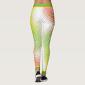 Abstract in Caribische kleuren met naam op WHITE Leggings (Achterkant)