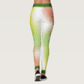 Abstract in Caribische kleuren met naam op WHITE Leggings (Achterkant)