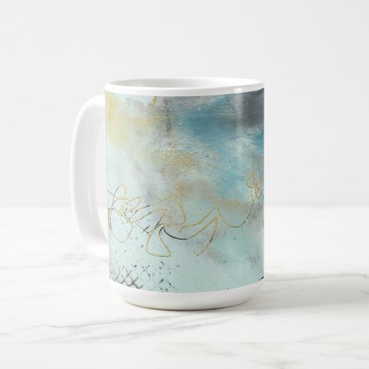 Abstract in Cold Wax & Oils Koffiemok (Voorkant links)