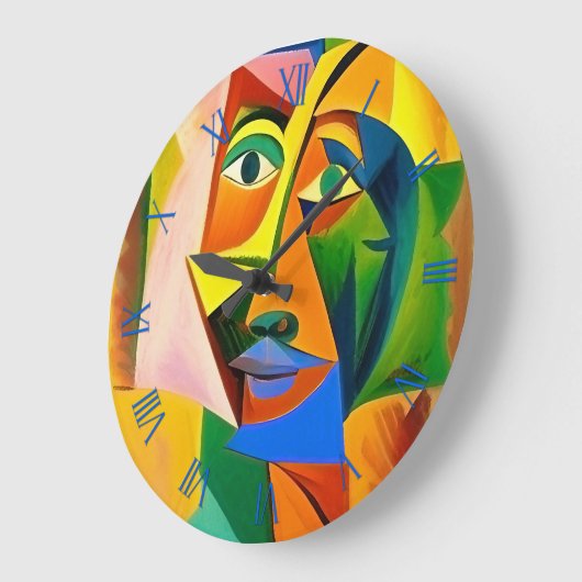 Abstract in de stijl van het cubisme grote klok (Hoek)