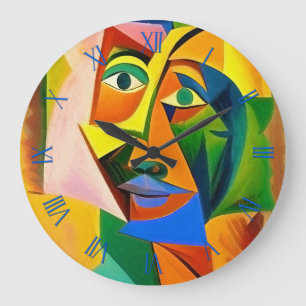 Abstract in de stijl van het cubisme grote klok