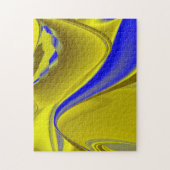 abstract in goudgeel blauw legpuzzel (Verticaal)