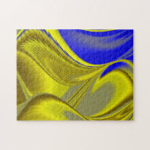 abstract in goudgeel blauw legpuzzel (Horizontaal)