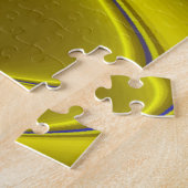 abstract in goudgeel blauw legpuzzel (Zijkant)