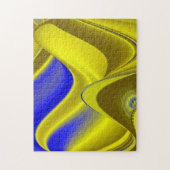abstract in goudgeel blauw legpuzzel (Verticaal)