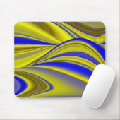 Abstract in goudgeel blauw muismat (Met muis)