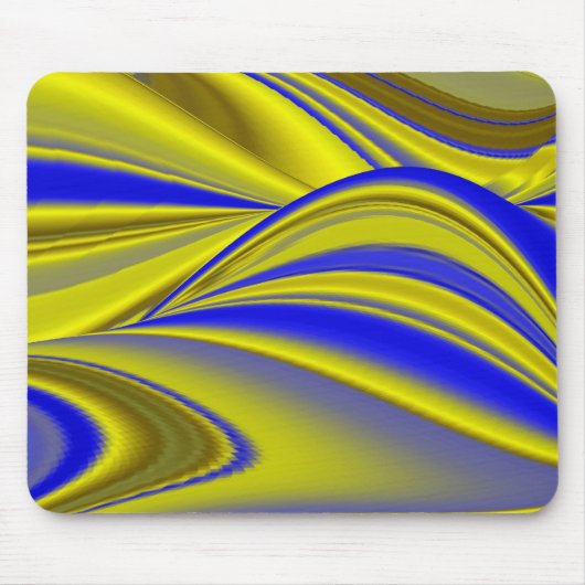 Abstract in goudgeel blauw muismat (Voorkant)