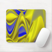 Abstract in goudgeel blauw muismat (Met muis)