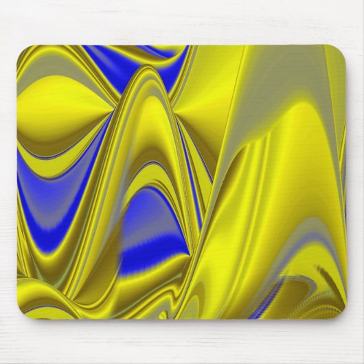 Abstract in goudgeel blauw muismat (Voorkant)