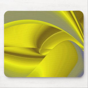 Abstract in goudgeel blauw muismat