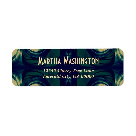 Abstract in groen, blauw en beige etiket (Voorkant)