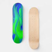 Abstract in groen blauw persoonlijk skateboard (Voorkant)
