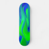 Abstract in groen blauw persoonlijk skateboard (Voorkant)