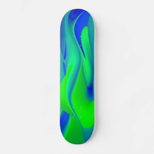 Abstract in groen blauw persoonlijk skateboard (Voorkant)
