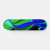 Abstract in groen blauw skateboard (Horizontaal)